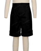 Button Cuffed Fixed Waist Shorts