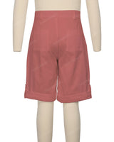 Button Cuffed Fixed Waist Shorts