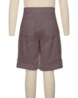 Button Cuffed Fixed Waist Shorts