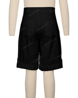 Button Cuffed Fixed Waist Shorts