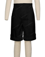 Button Cuffed Fixed Waist Shorts