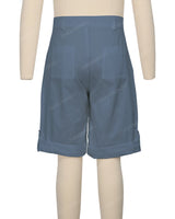 Button Cuffed Fixed Waist Shorts
