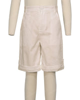 Button Cuffed Fixed Waist Shorts