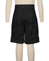 Button Cuffed Fixed Waist Shorts