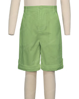 Button Cuffed Fixed Waist Shorts