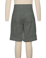 Button Cuffed Fixed Waist Shorts