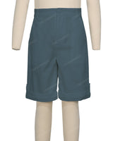 Button Cuffed Fixed Waist Shorts