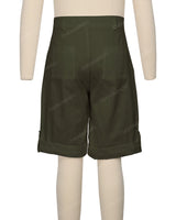 Button Cuffed Fixed Waist Shorts