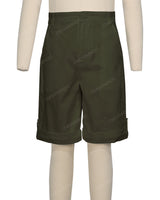 Button Cuffed Fixed Waist Shorts