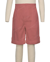 Button Cuffed Fixed Waist Shorts
