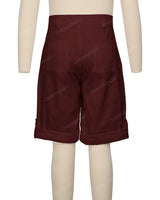 Button Cuffed Fixed Waist Shorts