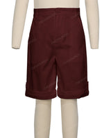 Button Cuffed Fixed Waist Shorts