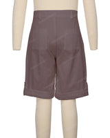 Button Cuffed Fixed Waist Shorts