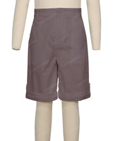 Button Cuffed Fixed Waist Shorts