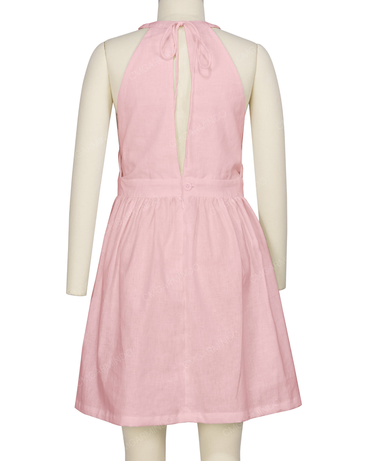 Ruffle Neck Halter Tie Dress