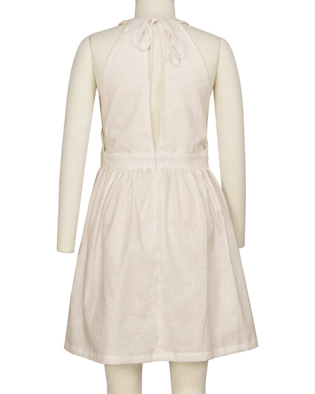 Ruffle Neck Halter Tie Dress