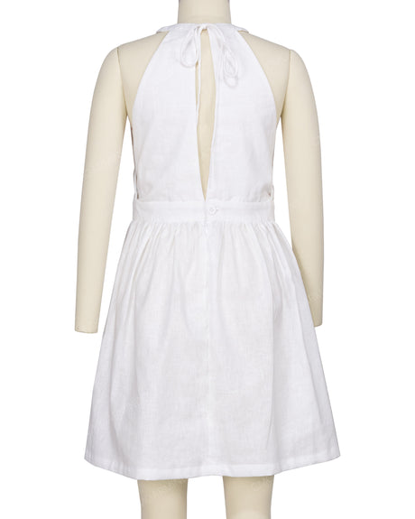 Ruffle Neck Halter Tie Dress