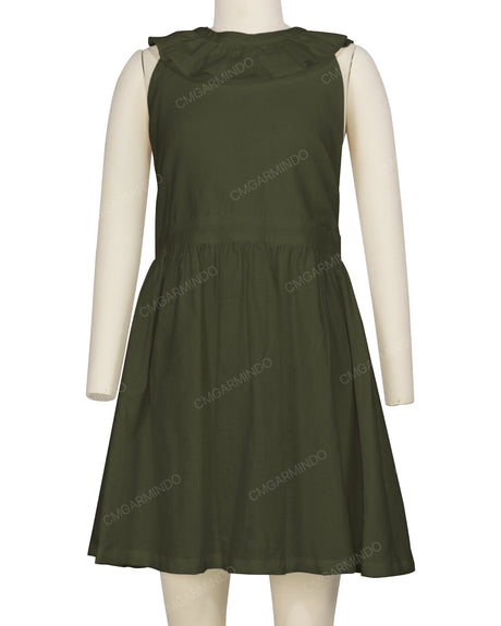 Ruffle Neck Halter Tie Dress