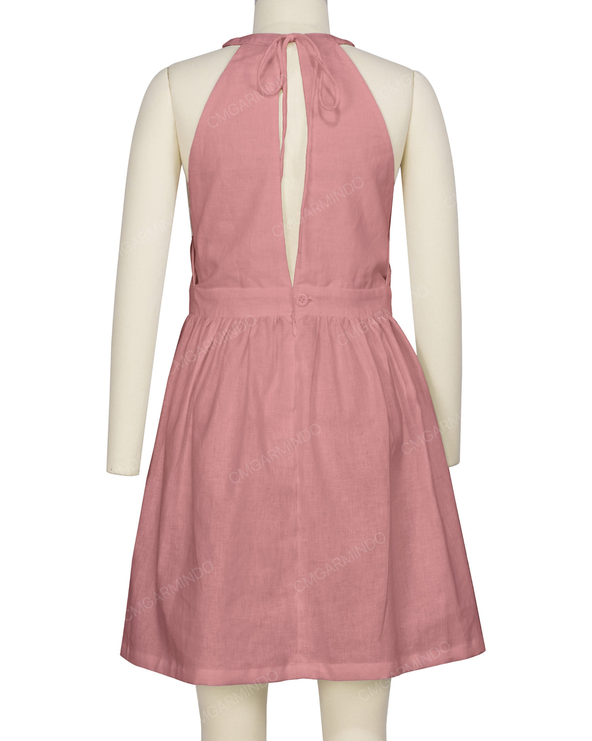 Ruffle Neck Halter Tie Dress
