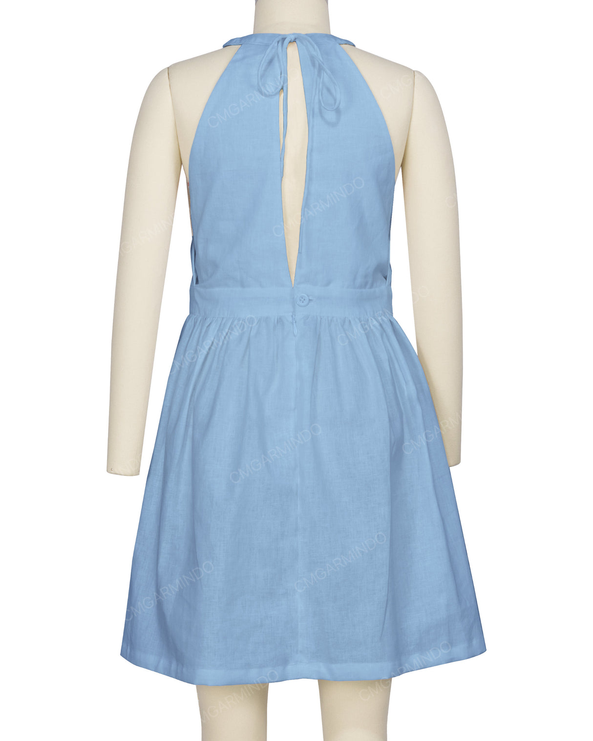 Ruffle Neck Halter Tie Dress