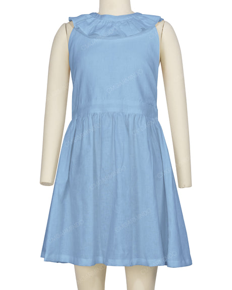 Ruffle Neck Halter Tie Dress