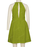 Ruffle Neck Halter Tie Dress