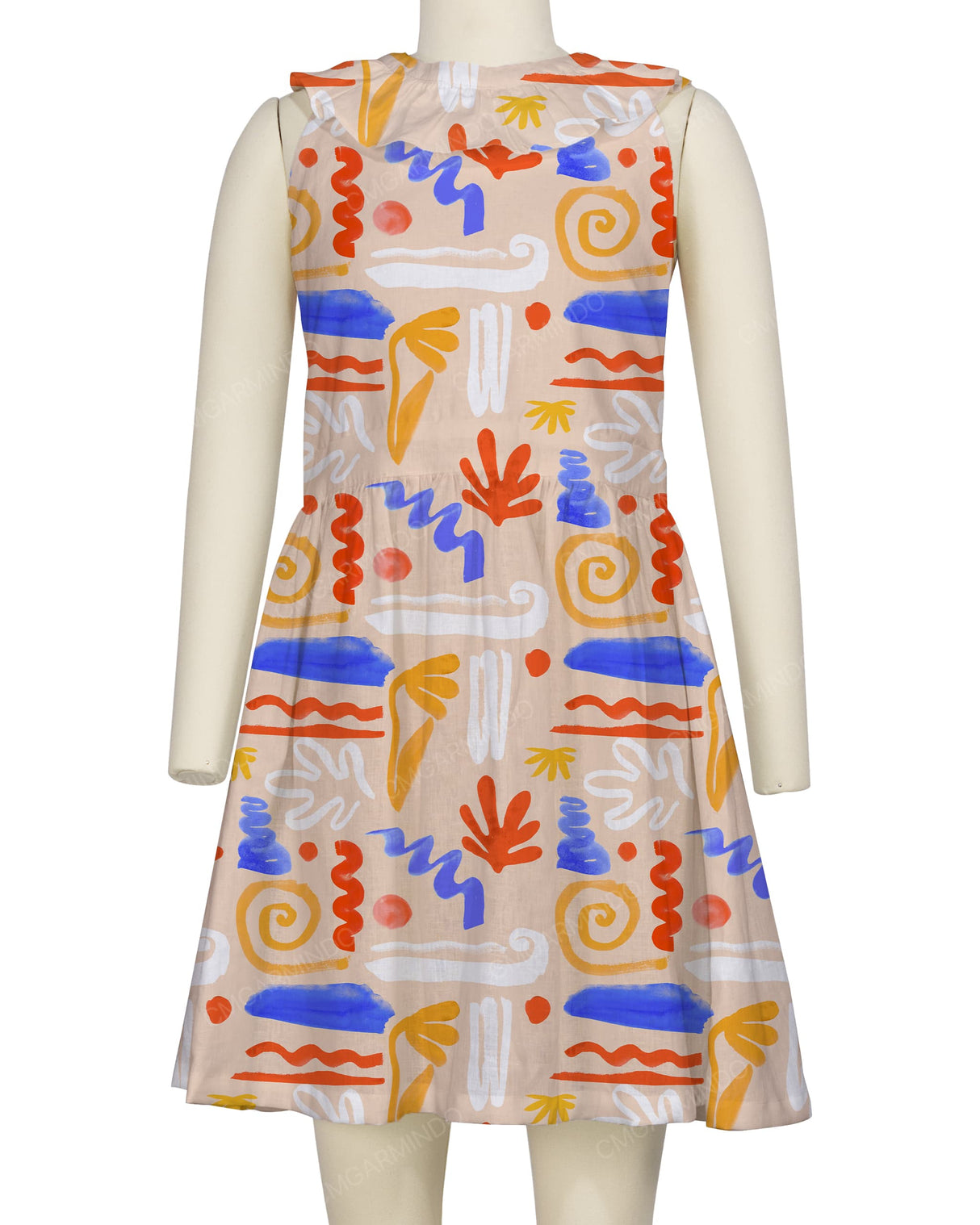 Ruffle Neck Halter Tie Dress