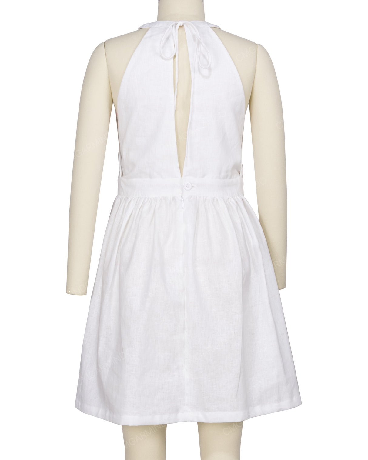 Ruffle Neck Halter Tie Dress