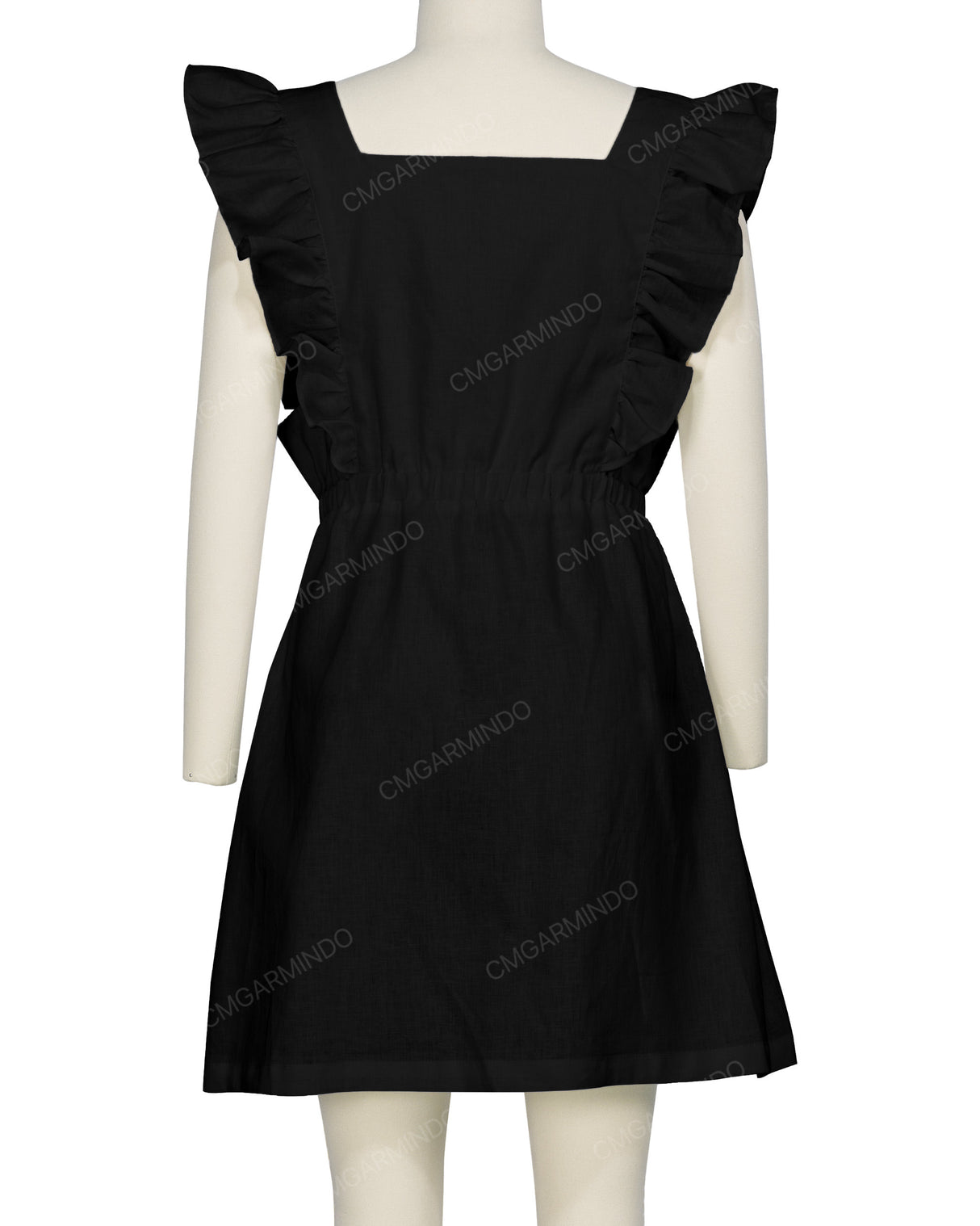 Sleeveless Side Frill Overalls Dress