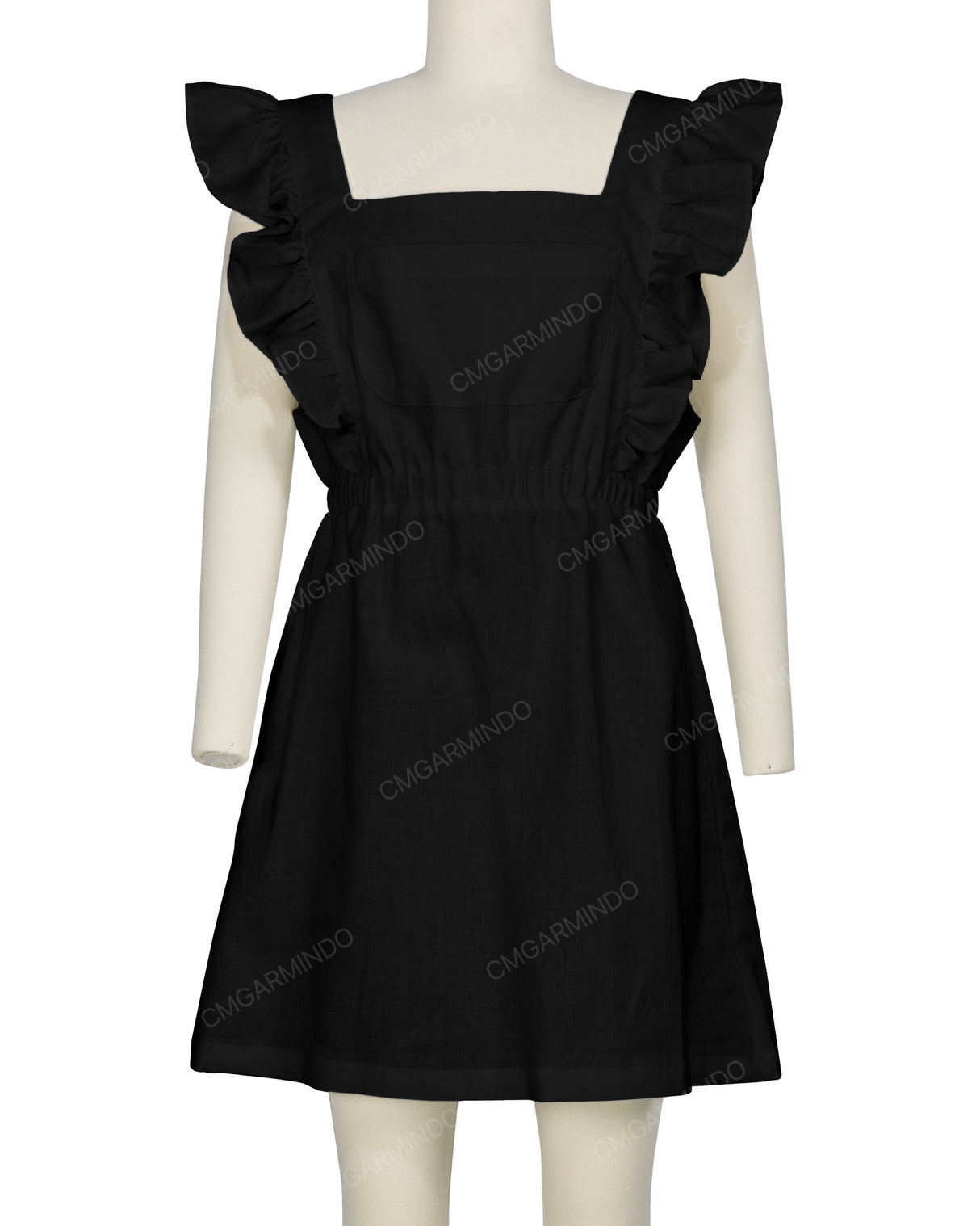 Sleeveless Side Frill Overalls Dress
