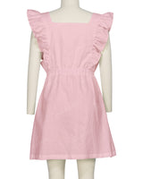 Sleeveless Side Frill Overalls Dress