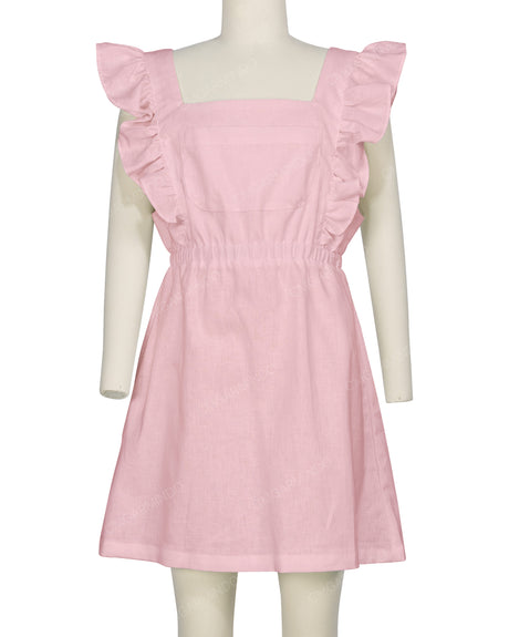 Sleeveless Side Frill Overalls Dress