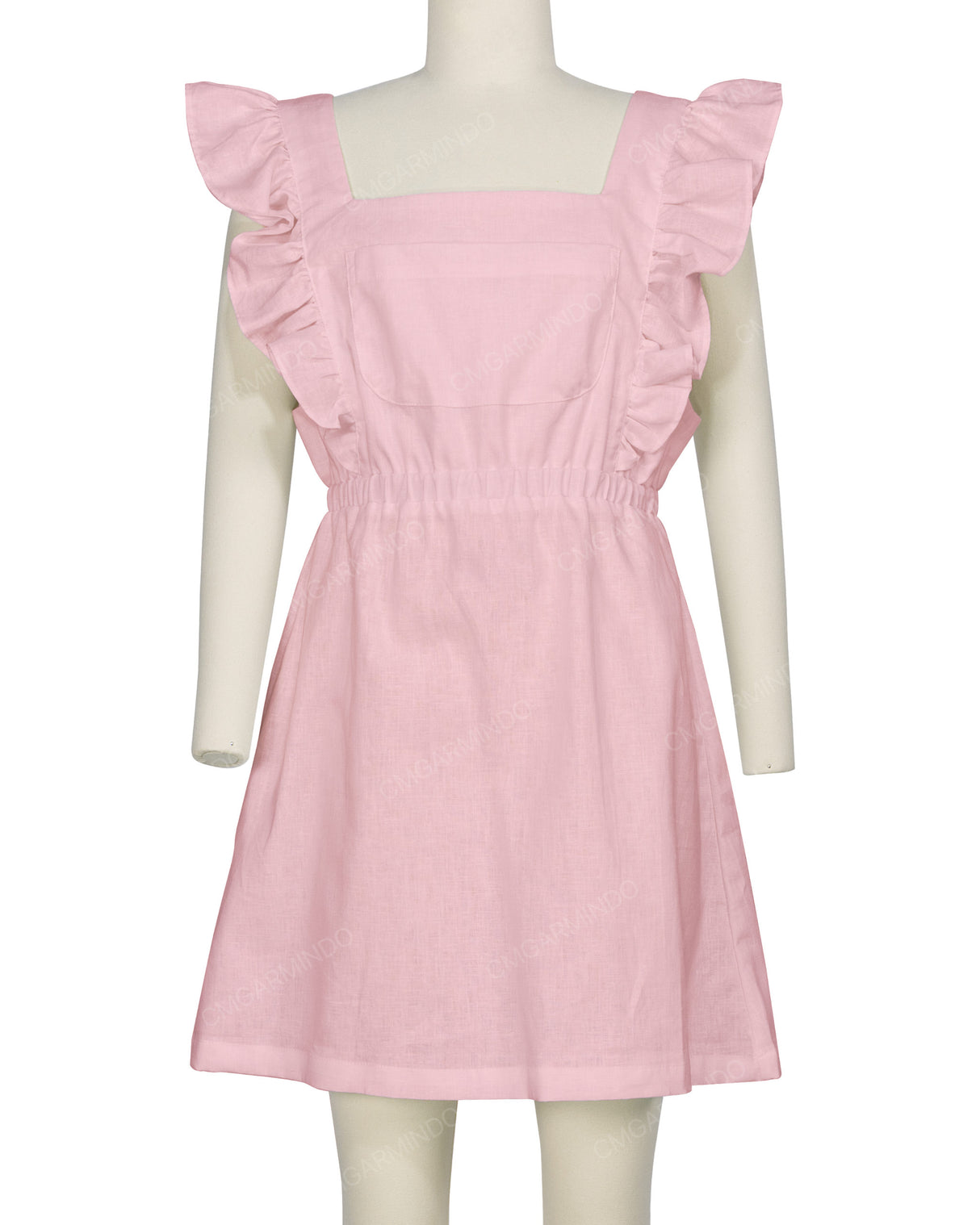 Sleeveless Side Frill Overalls Dress
