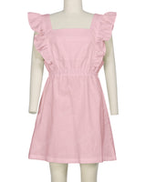 Sleeveless Side Frill Overalls Dress