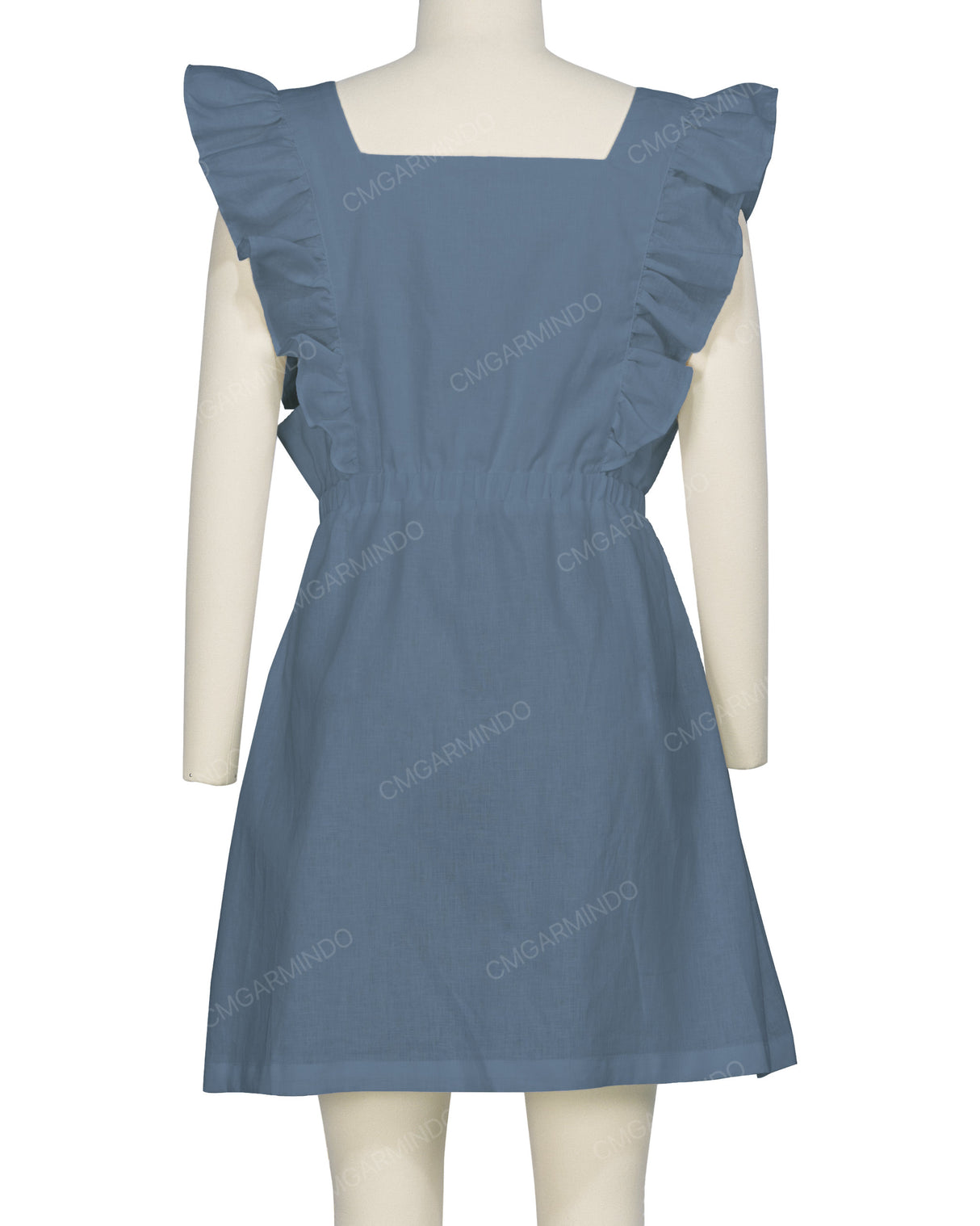 Sleeveless Side Frill Overalls Dress