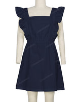 Sleeveless Side Frill Overalls Dress