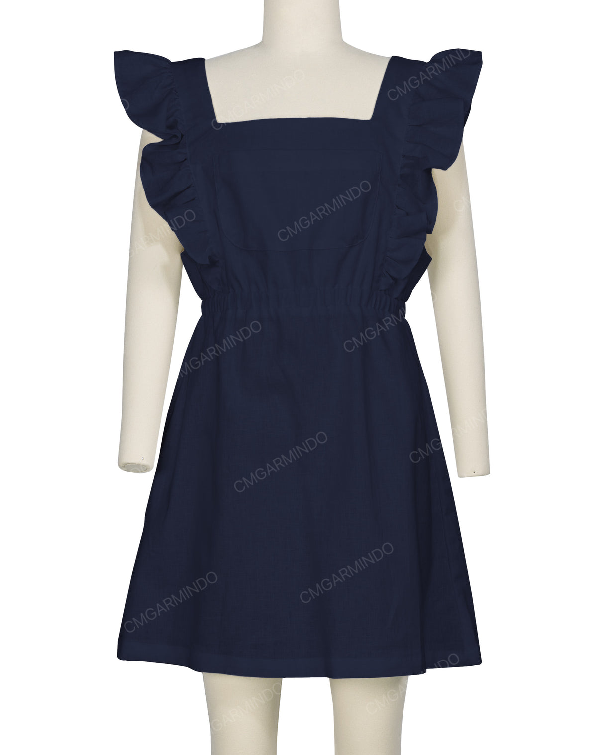 Sleeveless Side Frill Overalls Dress