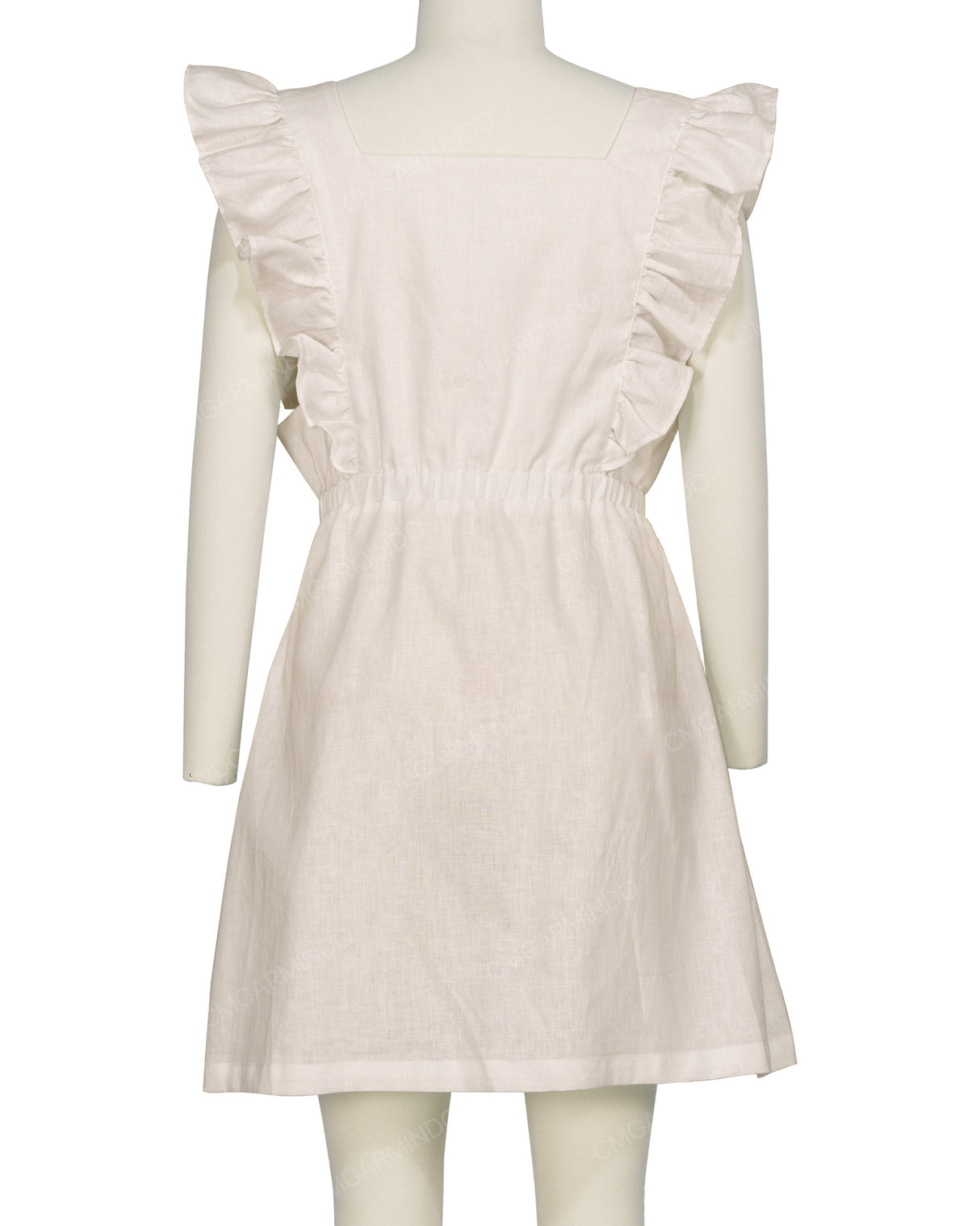 Sleeveless Side Frill Overalls Dress