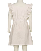 Sleeveless Side Frill Overalls Dress