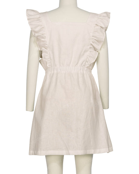 Sleeveless Side Frill Overalls Dress