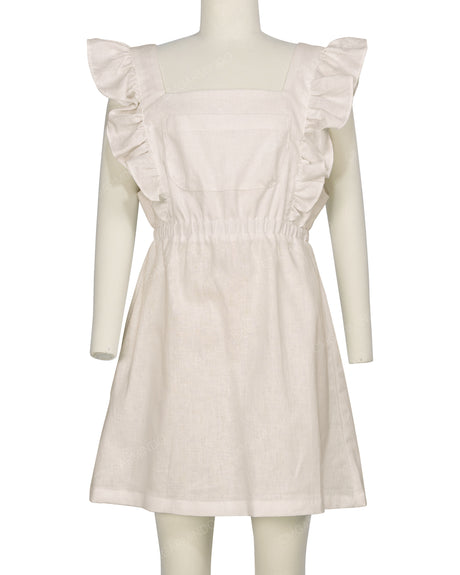 Sleeveless Side Frill Overalls Dress