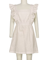 Sleeveless Side Frill Overalls Dress