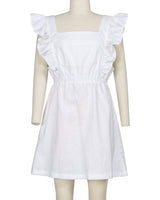 Sleeveless Side Frill Overalls Dress