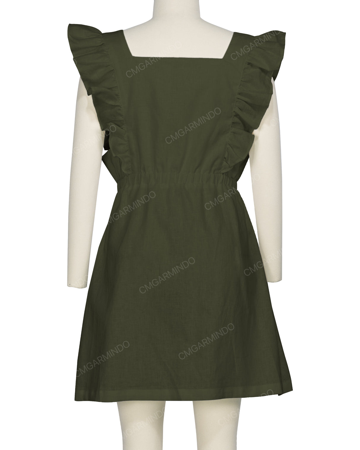 Sleeveless Side Frill Overalls Dress