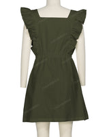 Sleeveless Side Frill Overalls Dress