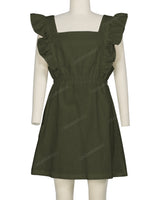Sleeveless Side Frill Overalls Dress