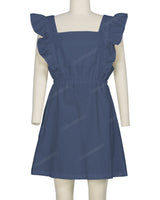 Sleeveless Side Frill Overalls Dress