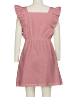 Sleeveless Side Frill Overalls Dress