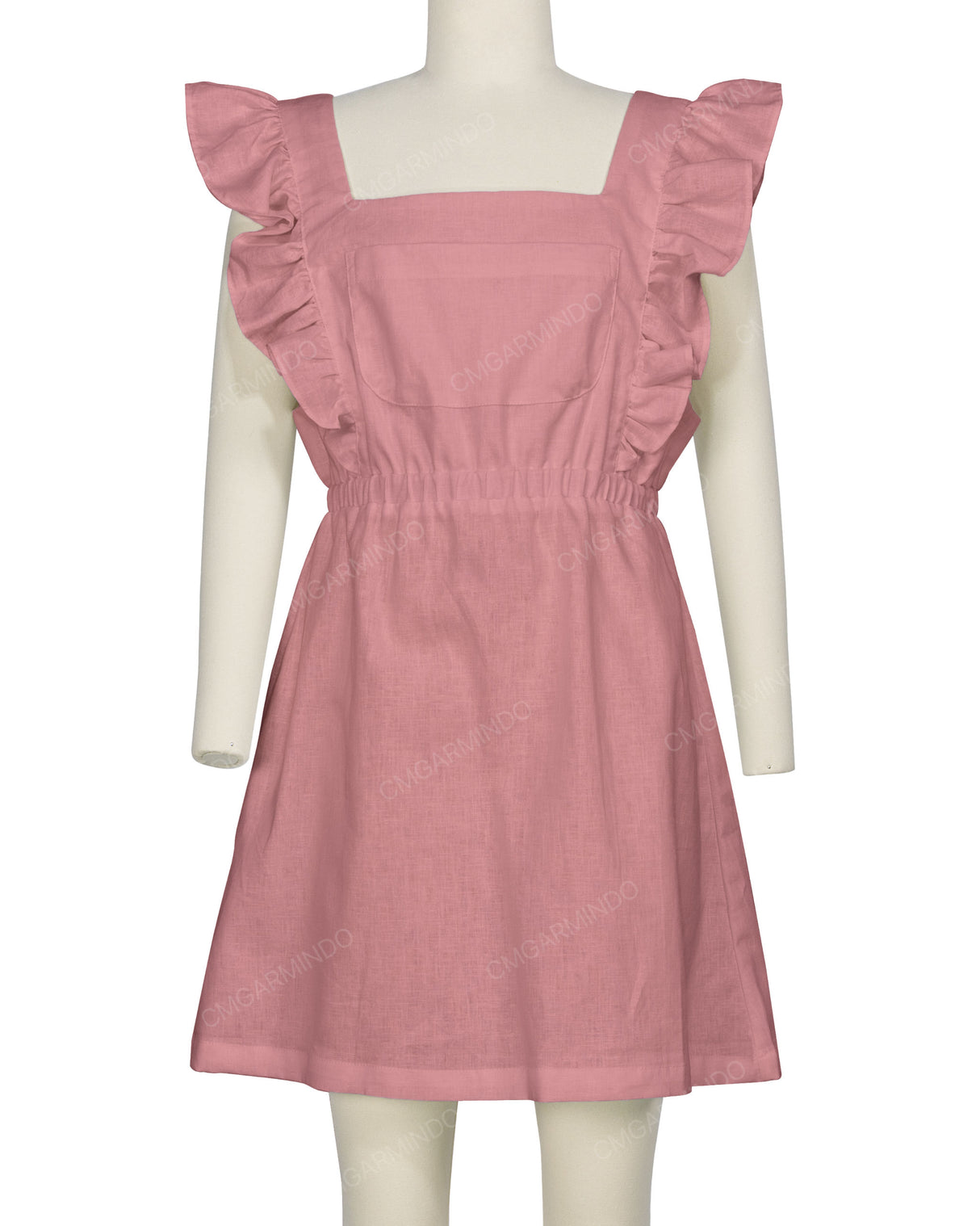 Sleeveless Side Frill Overalls Dress