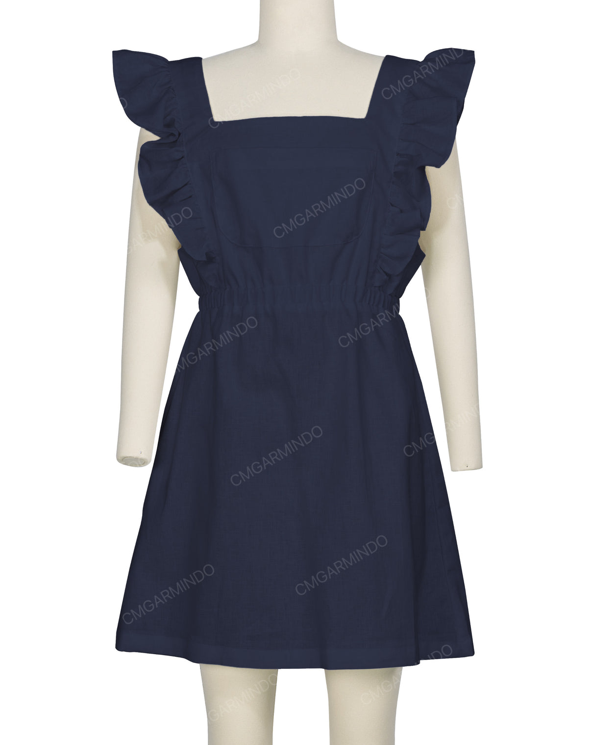 Sleeveless Side Frill Overalls Dress